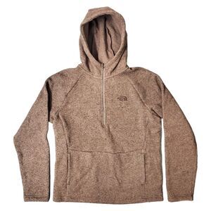 THE NORTH FACE Sweater Womens Medium Brown Fleece Jacket Hooded Outdoor